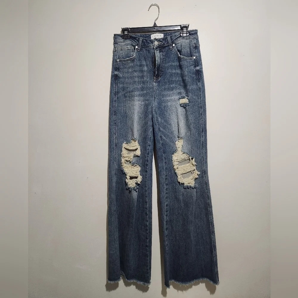 Blakeley Distressed Wide Leg Jeans